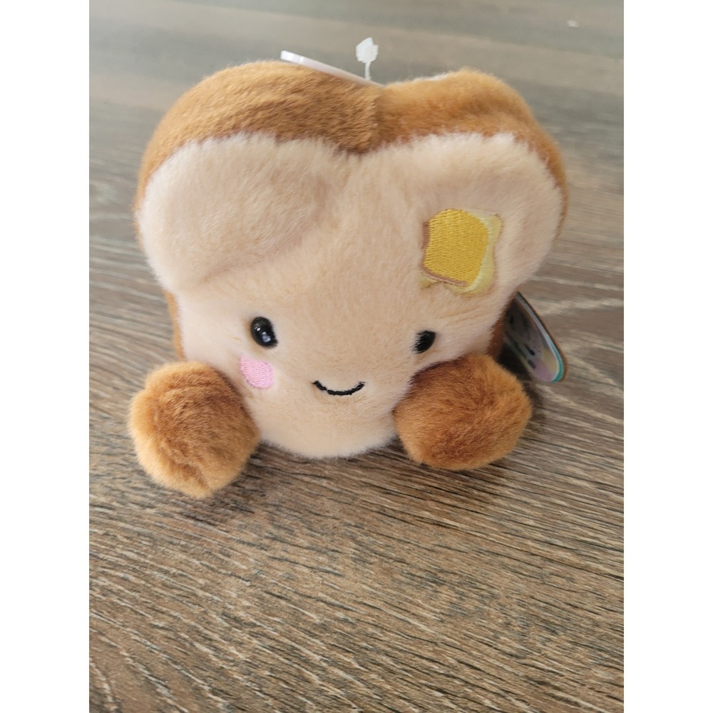 Aurora Palm Pals Buttery Toast Plush Sliced Bread Stuffed Animal Tan Brown 5" #8